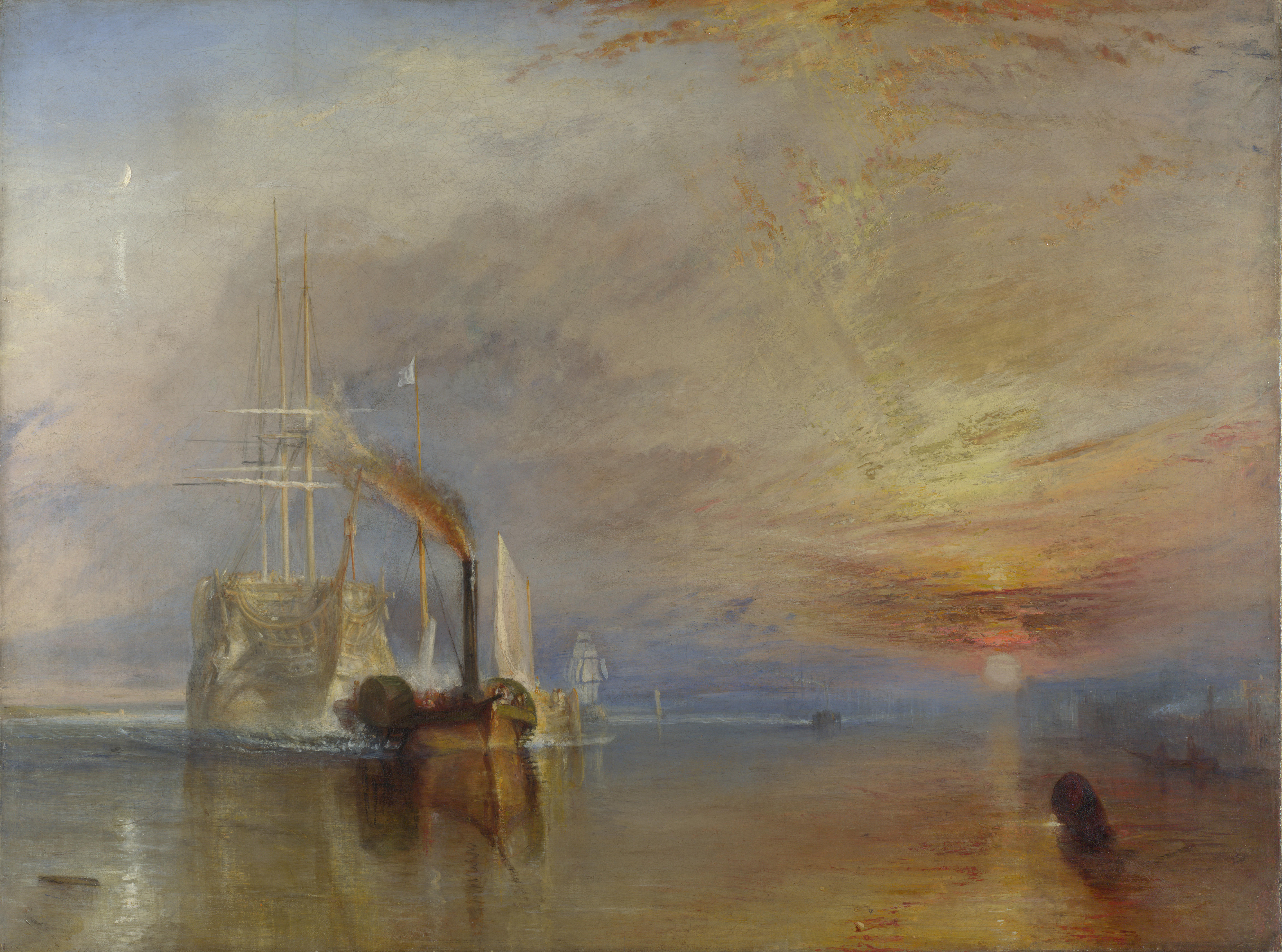 Turner painting inspired background with atmospheric clouds